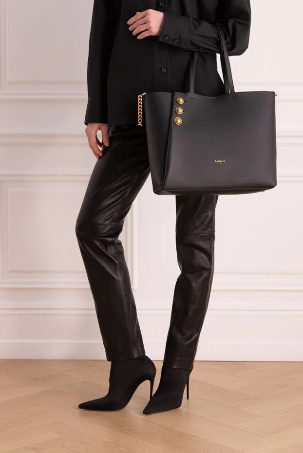 Balmain woman women's black leather bag buy with prices and photos 176609 - photo 2