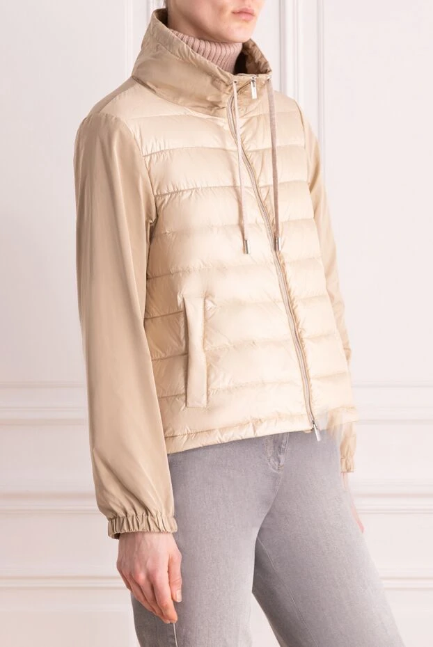 Peserico куртка из нейлона женская бежевая бежевая 176614 - фото 3