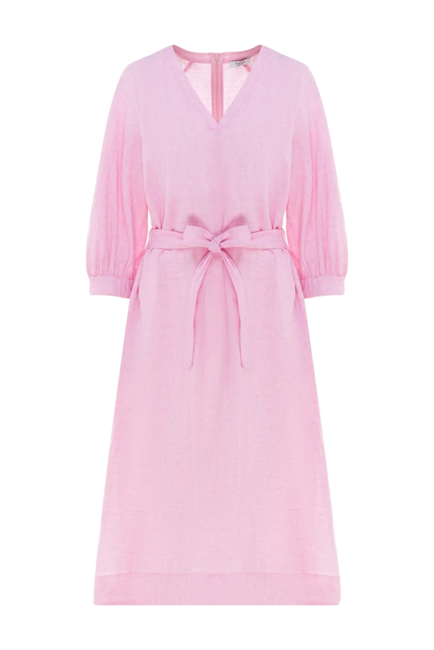 Pink linen dress for women