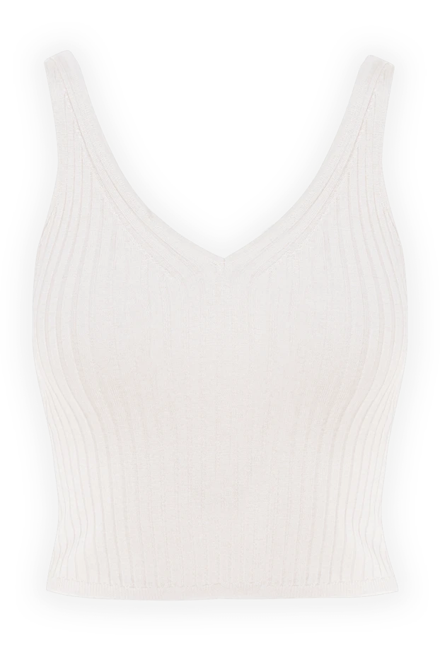 Beige viscose and polyester top for women