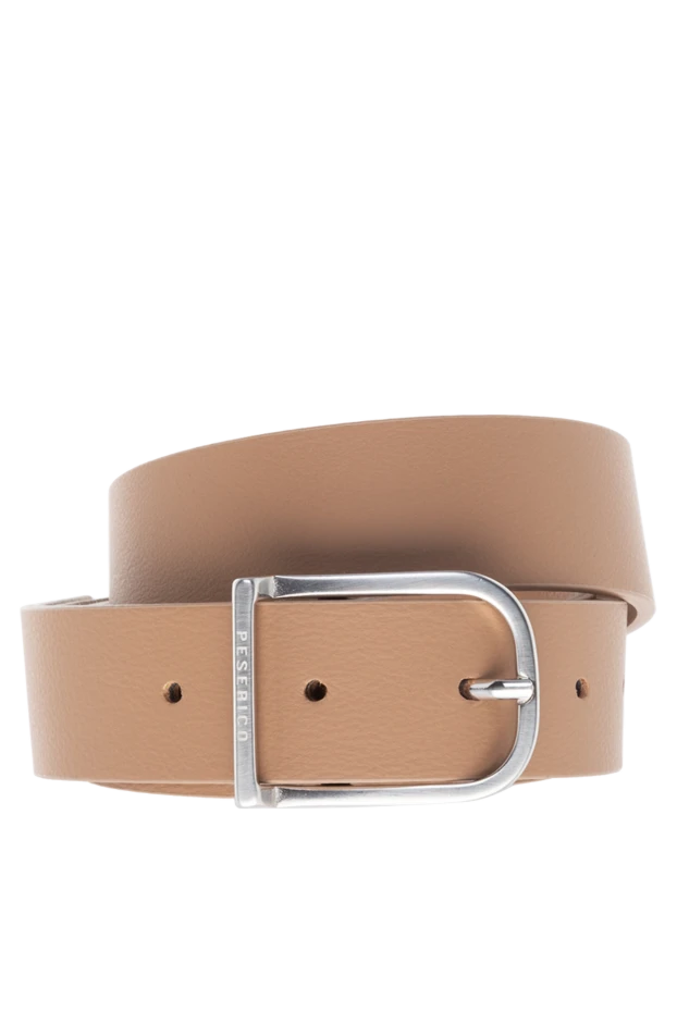 Genuine leather belt for women beige