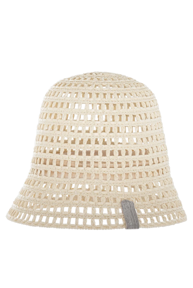 Peserico women's hat made of viscose and genuine leather beige 176656 - photo 1