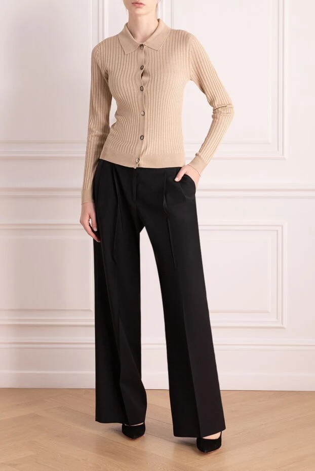 Peserico black wool and elastane pants for women 176672 - photo 2