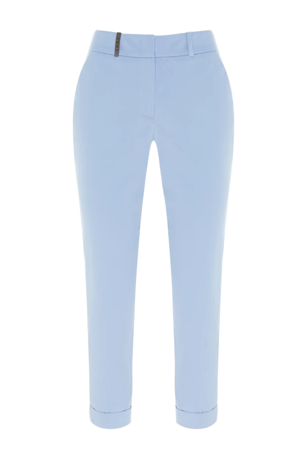 Peserico pants made of cotton and elastane for women blue 176673 - photo 1