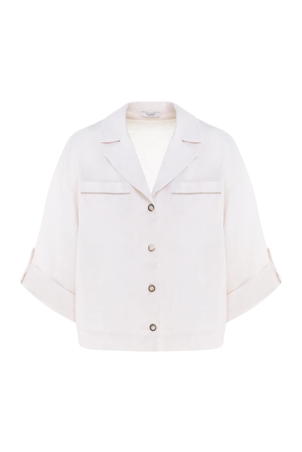 Shirt made of linen for women beige