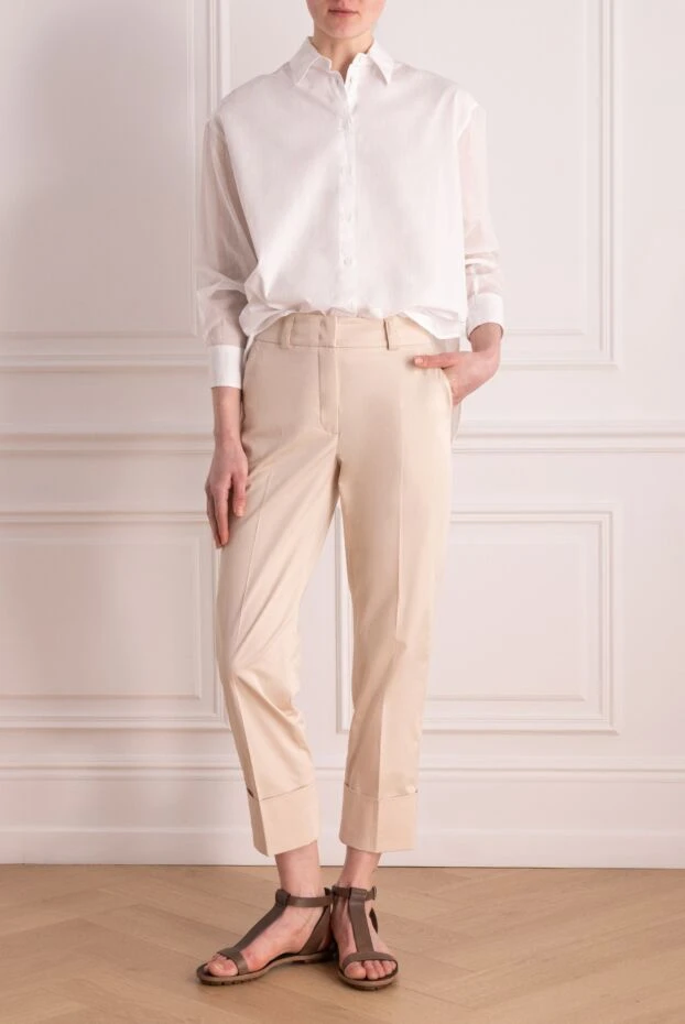 Peserico woman pants of their cotton and elastane women's beige 176698 - photo 2