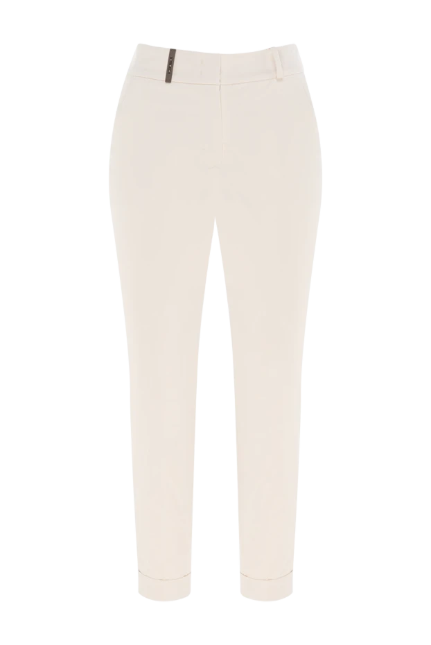 Peserico pants of their cotton and elastane women's beige 176700 - photo 1