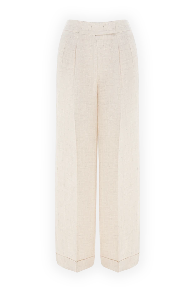 Peserico beige linen and viscose pants for women 176704 - photo 1