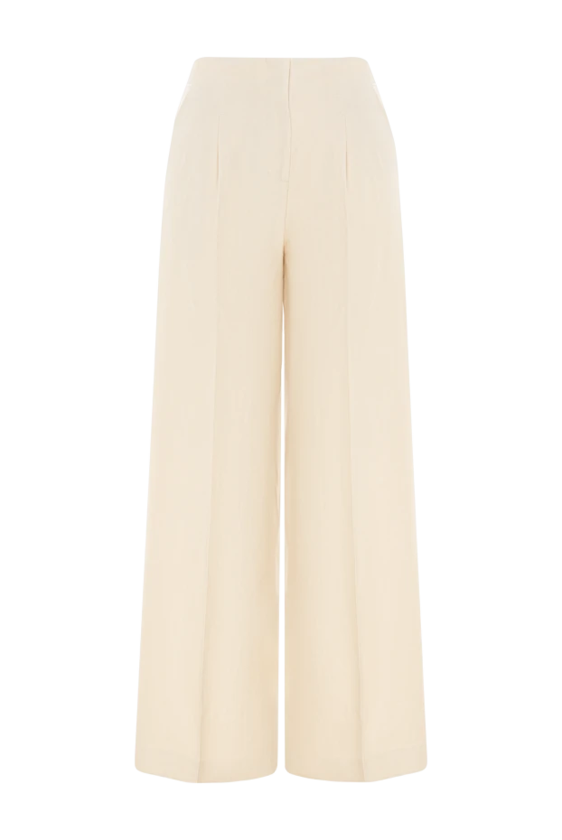 Beige linen pants for women