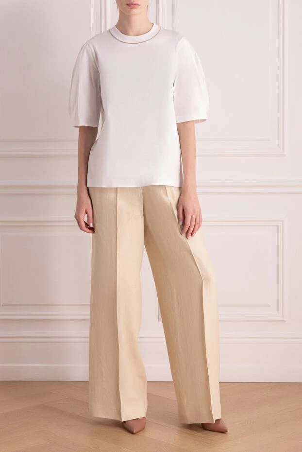 Peserico beige linen pants for women 176706 - photo 2