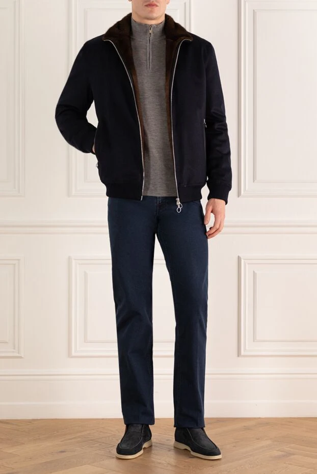 Seraphin man men's gray cashmere jacket with fur buy with prices and photos 176717 - photo 2