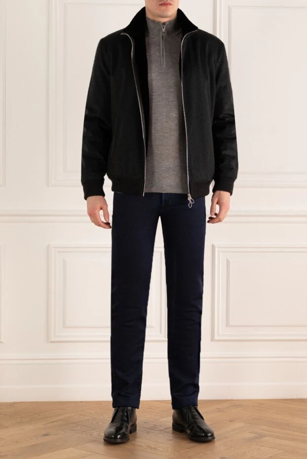 Seraphin man black cashmere and fur jacket for men buy with prices and photos 176718 - photo 2