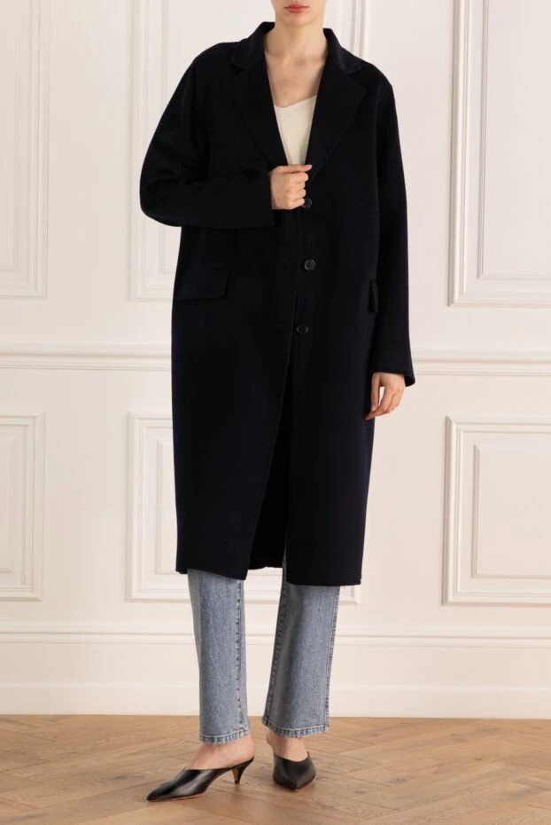 P.A.R.O.S.H. woman women's blue wool and cashmere coat buy with prices and photos 176729 - photo 2