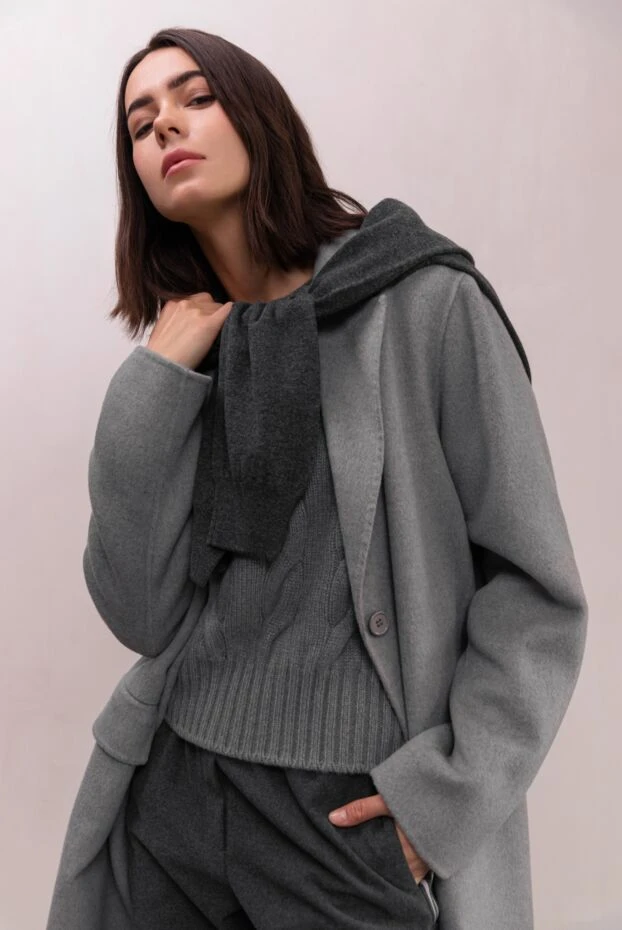 P.A.R.O.S.H. wool and cashmere coat for women gray 176732 - photo 2