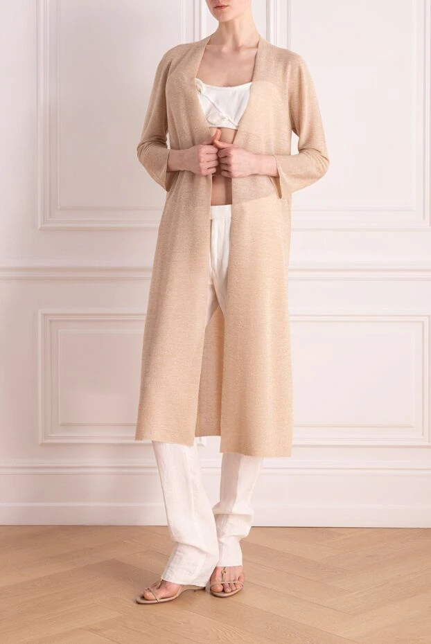 D.Exterior woman cardigan made of viscose and polyester for women, beige 176752 - photo 2