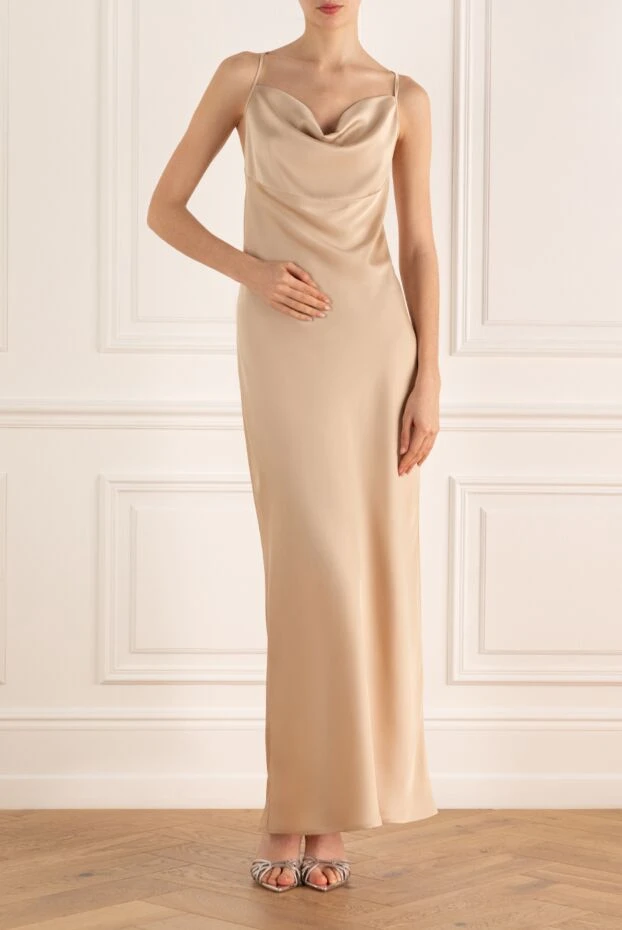 D.Exterior woman beige polyester and elastane dress 176755 - photo 2