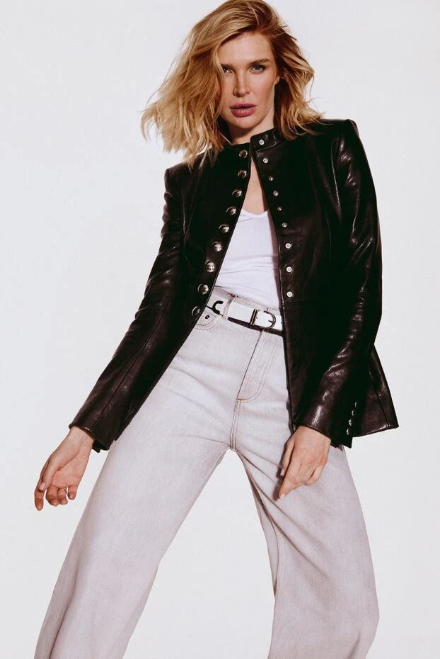 Khaite поло с длинными рукавами из вискозы бежевое с длинными рукавами 176772 - фото 2