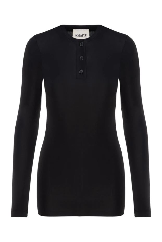 Khaite woman polo with long sleeves in viscose, black 176773 - photo 1