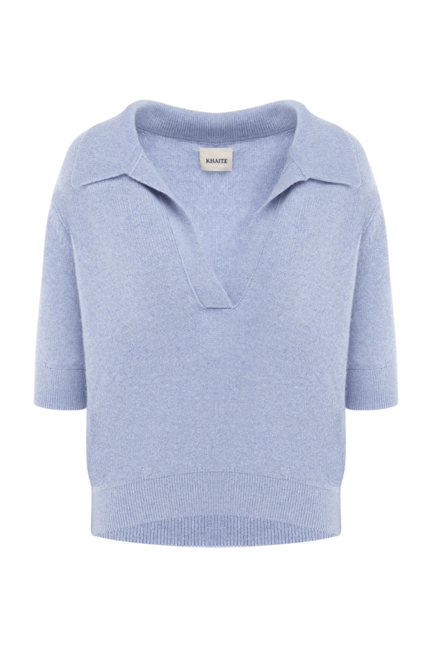 Cashmere and elastane top for women blue