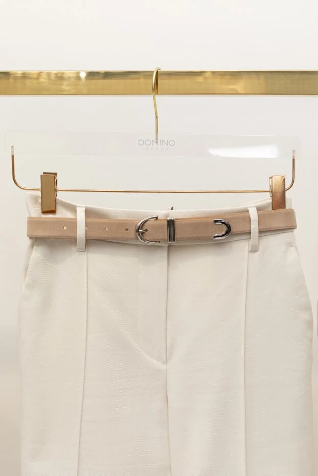 Khaite светлый ремень из мягкой замши с лаконичной фурнитурой 176797 - фото 3