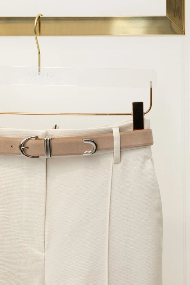 Khaite light belt made of soft suede with simple fittings 176797 - photo 2