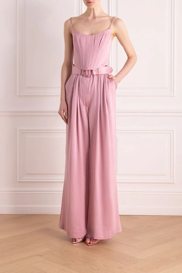 Zimmermann women's pink silk suit with trousers 176810 - photo 2