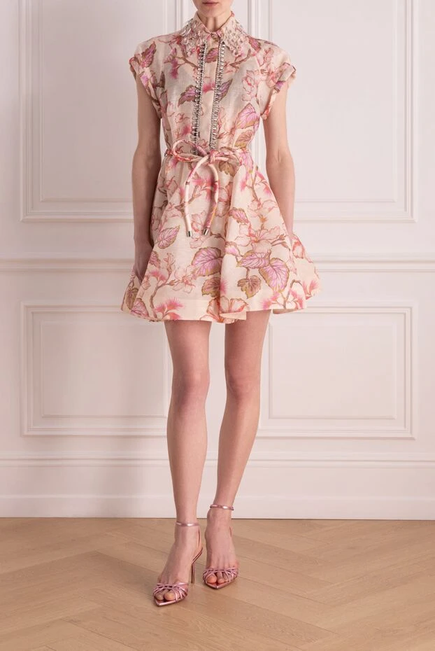 Zimmermann women's pink dress made of linen and silk 176822 - photo 2