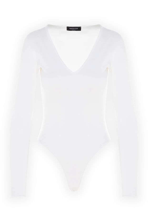 Fabiana Filippi woman women's white viscose and polyester bodysuit 176866 - photo 1