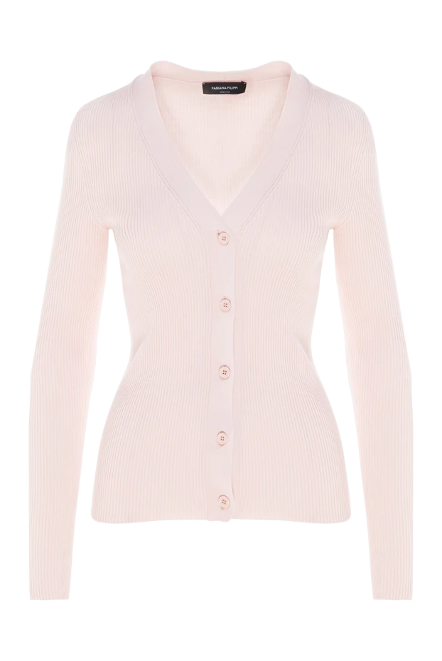 Women's pink cotton cardigan