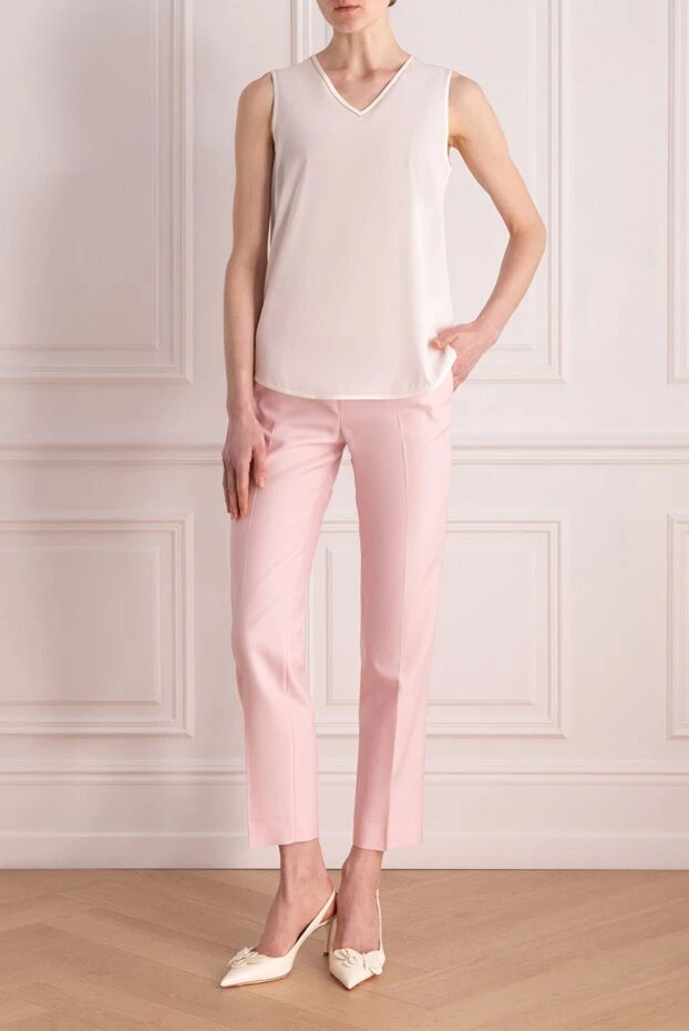 Fabiana Filippi woman women's pink wool and silk trousers 176870 - photo 2