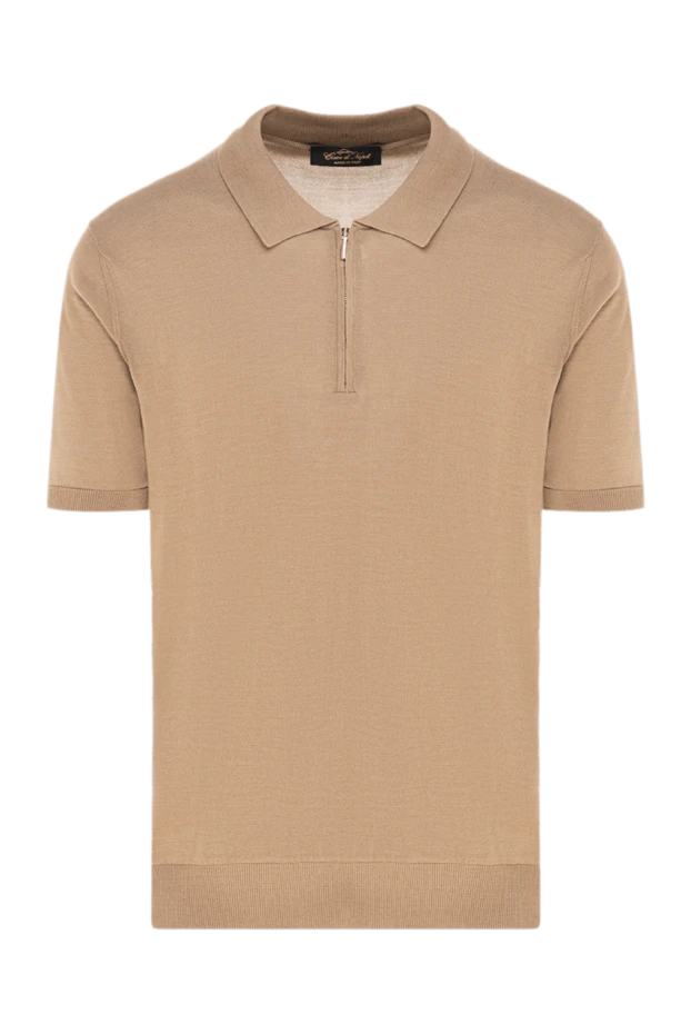 Cesare di Napoli man men's beige silk polo buy with prices and photos 176881 - photo 1