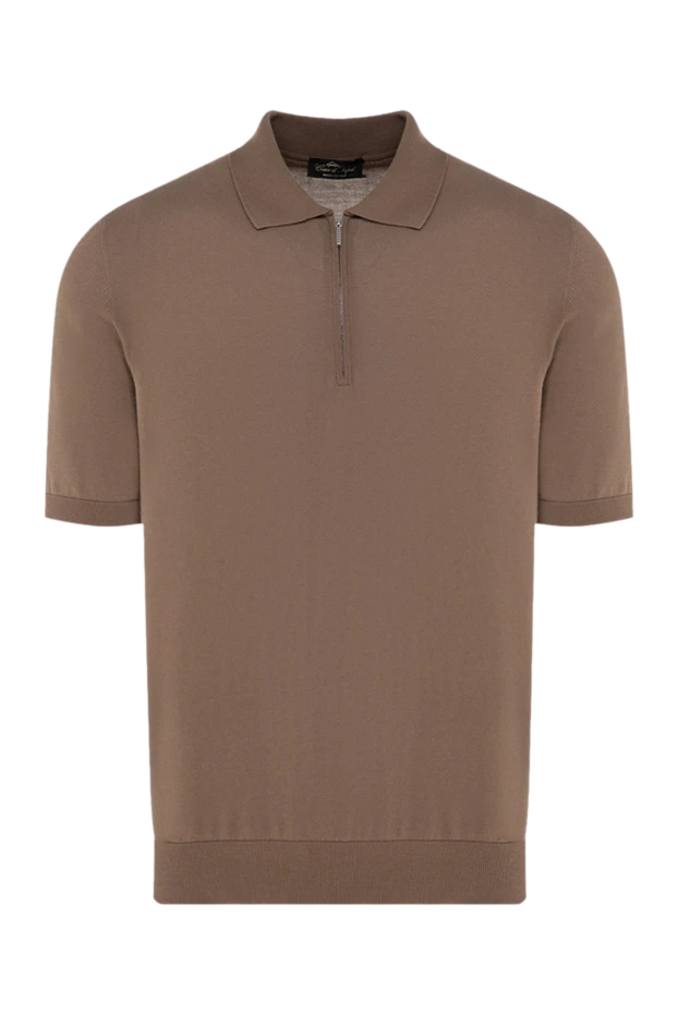 Cesare di Napoli polo from cotton for men brown 176895 - photo 1