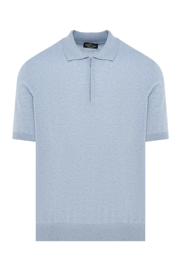 Cesare di Napoli men's blue cotton polo shirt 176900 - photo 1