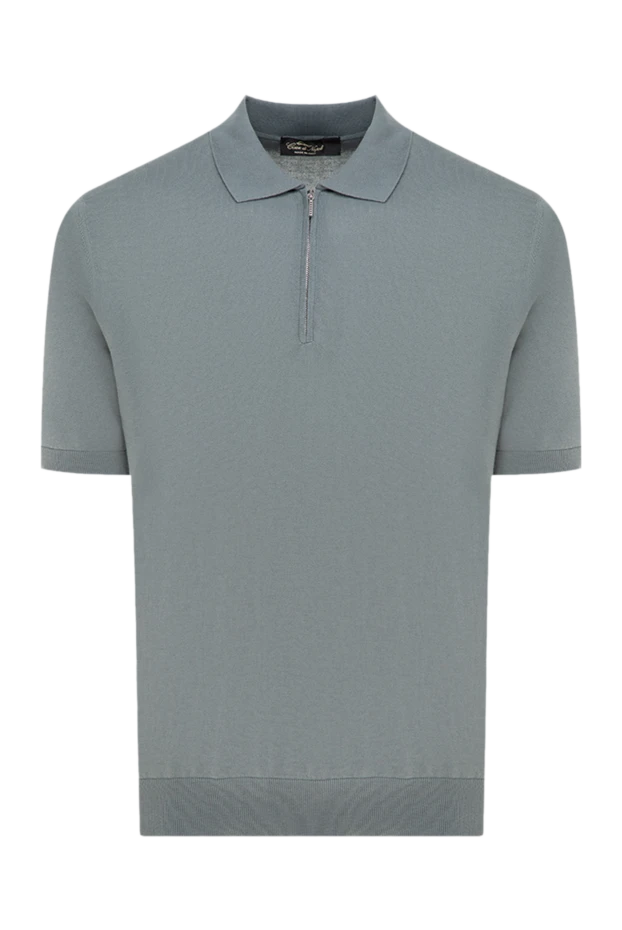 Cesare di Napoli men's gray plain silk polo shirt with a zipper. 196979 - photo 1