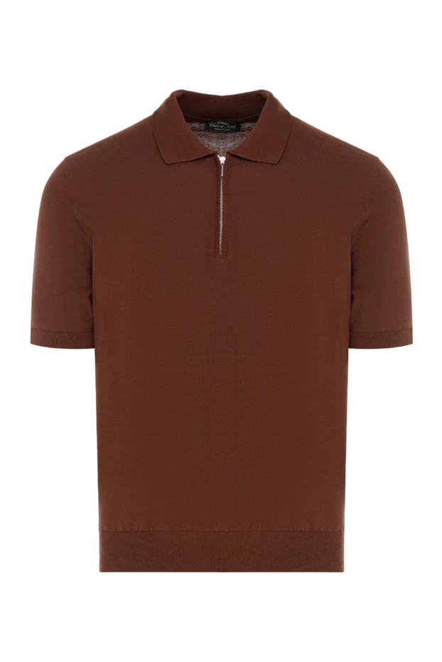 Cesare di Napoli men's brown polo shirt with a zipper. 197014 - photo 1