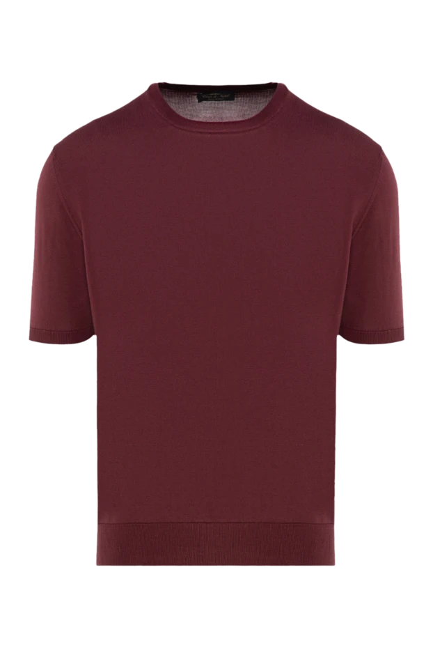 Cesare di Napoli man short sleeve silk jumper for men, burgundy buy with prices and photos 176937 - photo 1