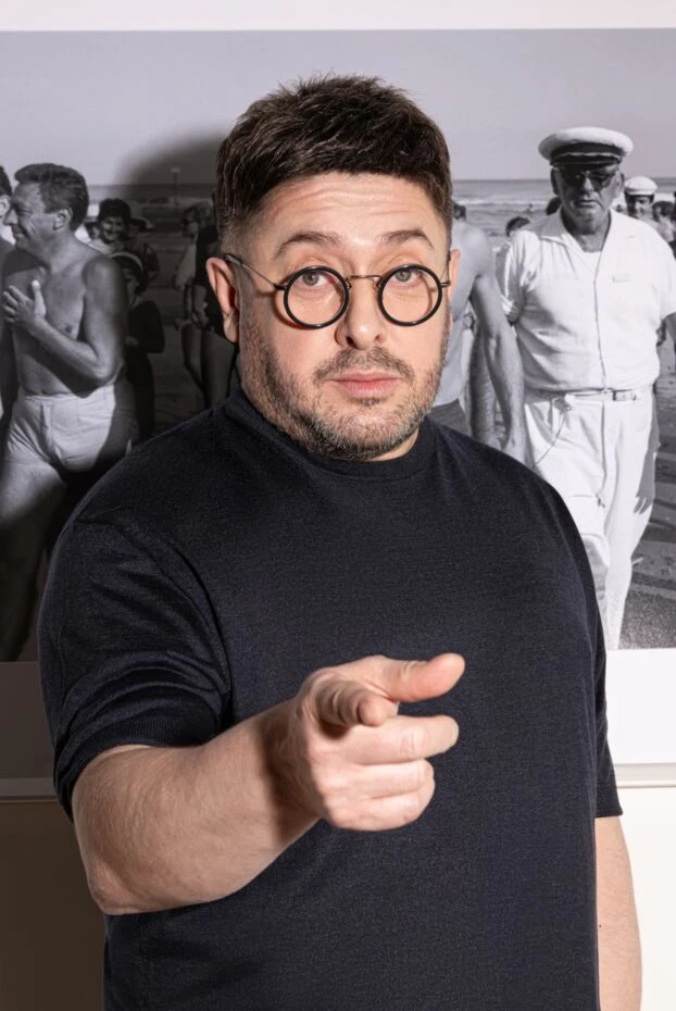 Cesare di Napoli men's grey-blue short-sleeved jumper made of soft, lightweight fabric 176941 - photo 2