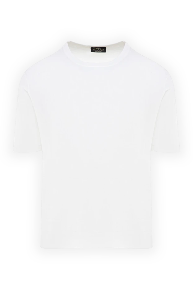 Cesare di Napoli man short sleeve silk jumper for men, white buy with prices and photos 176942 - photo 1