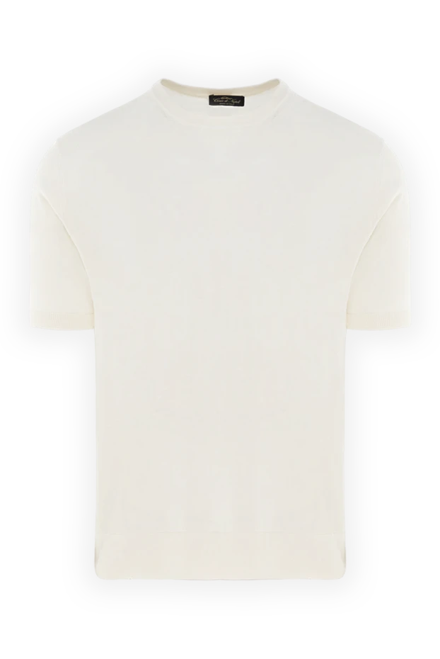 Cesare di Napoli man short sleeve silk jumper for men, white buy with prices and photos 176944 - photo 1