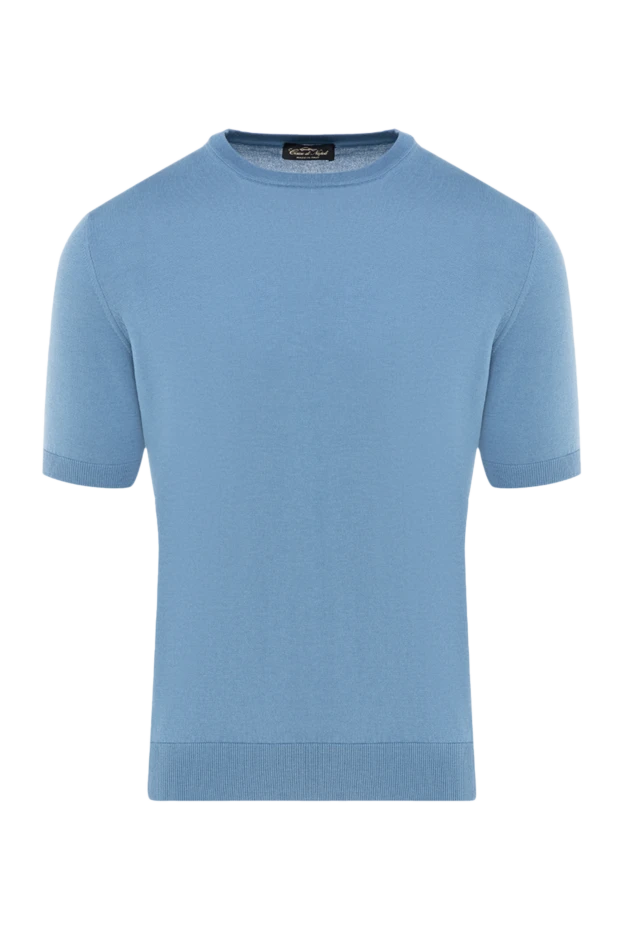 Cesare di Napoli man short sleeve jumper made of silk and cotton men's blue buy with prices and photos 176951 - photo 1