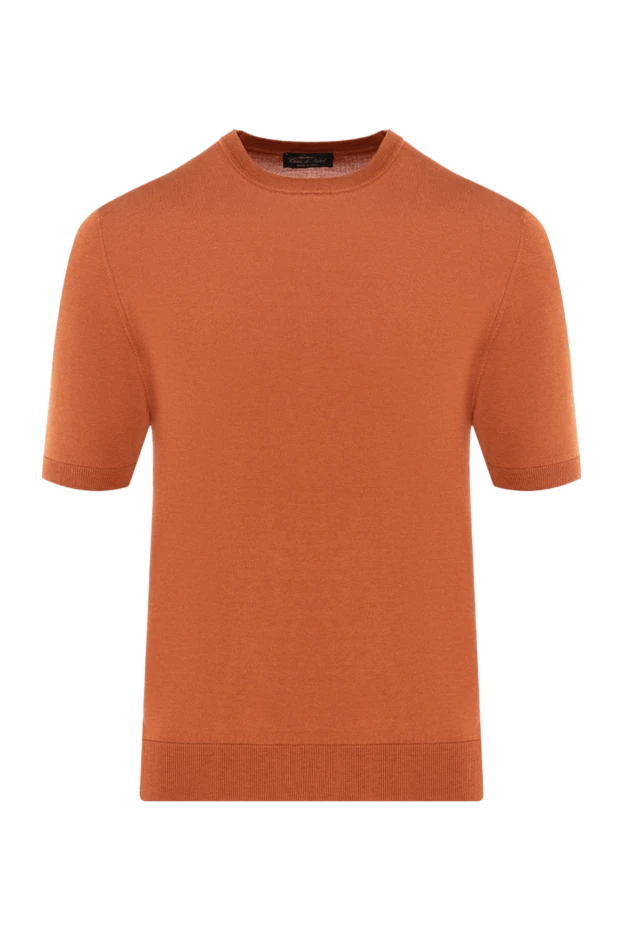 Cesare di Napoli orange silk and cotton short sleeve jumper for men 176953 - photo 1