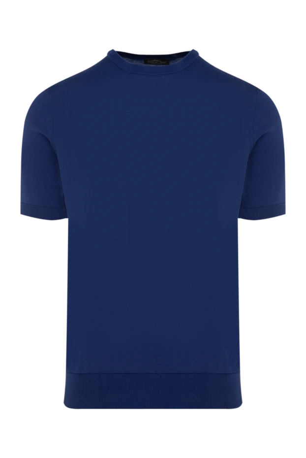 Cesare di Napoli short sleeve jumper made of silk and cotton men's blue 176954 - photo 1