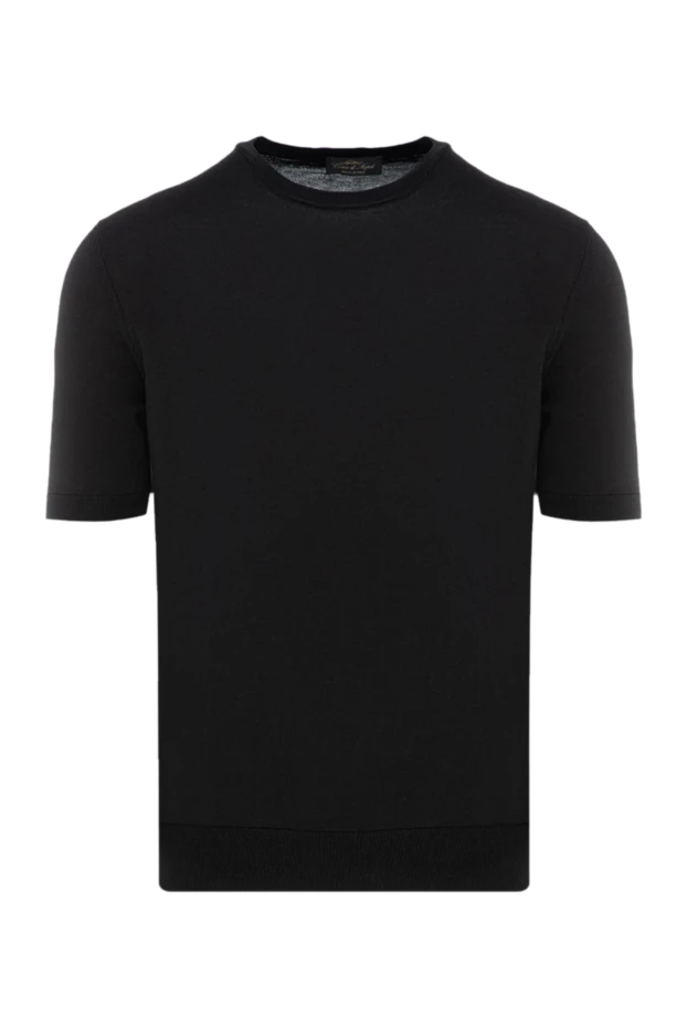 Cesare di Napoli man men's black short sleeve silk and cotton jumper buy with prices and photos 176956 - photo 1