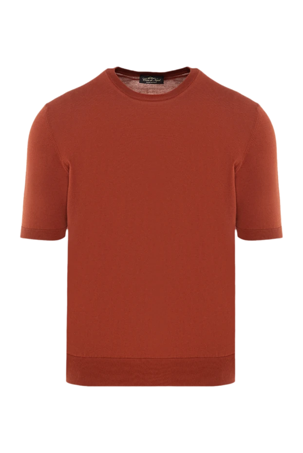 Cesare di Napoli man short sleeve cotton jumper for men, brown buy with prices and photos 176957 - photo 1