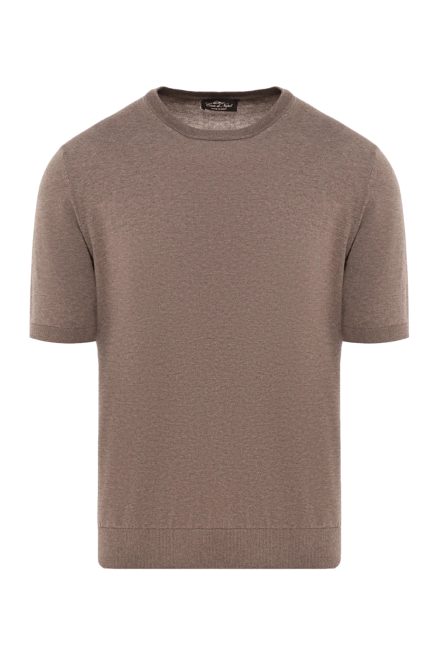 Cesare di Napoli man short sleeve cotton jumper for men, brown buy with prices and photos 176961 - photo 1