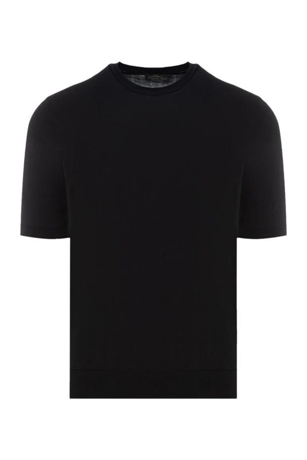 Cesare di Napoli man short sleeve cotton jumper for men, black buy with prices and photos 176964 - photo 1