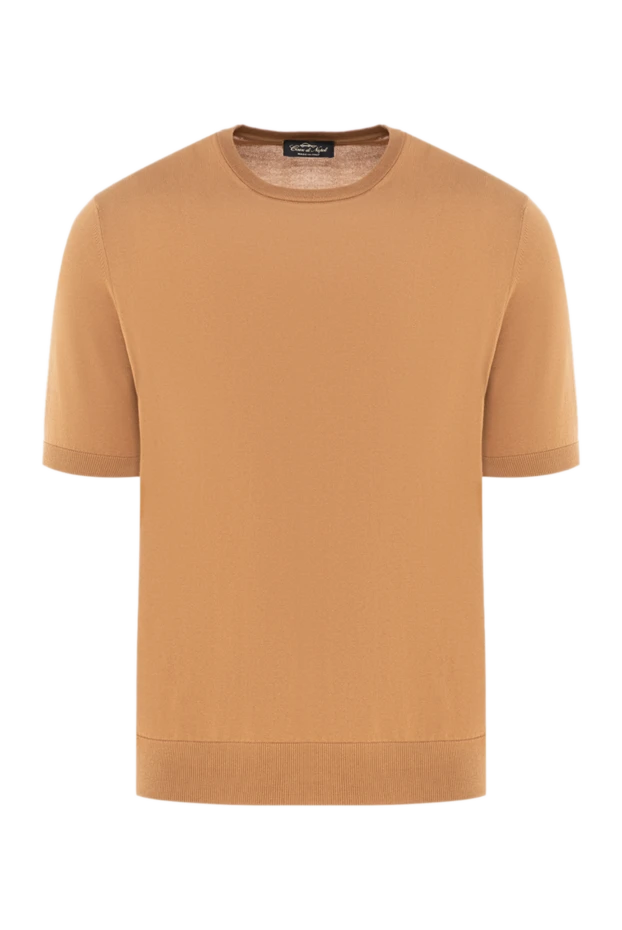 Cesare di Napoli man short sleeve cotton jumper for men, brown buy with prices and photos 176965 - photo 1