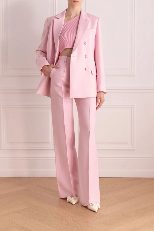 Valentino жіночі костюм з вовняними брюками і шовку жіночий рожевий купити фото з цінами 176969 - фото 2