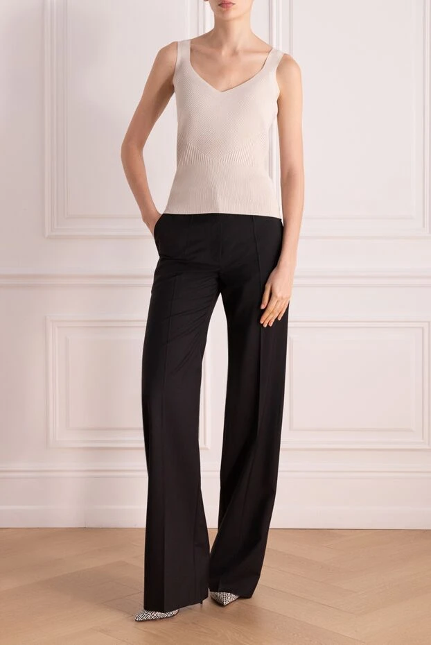 Valentino woman women's black wool and mohair trousers buy with prices and photos 176976 - photo 2