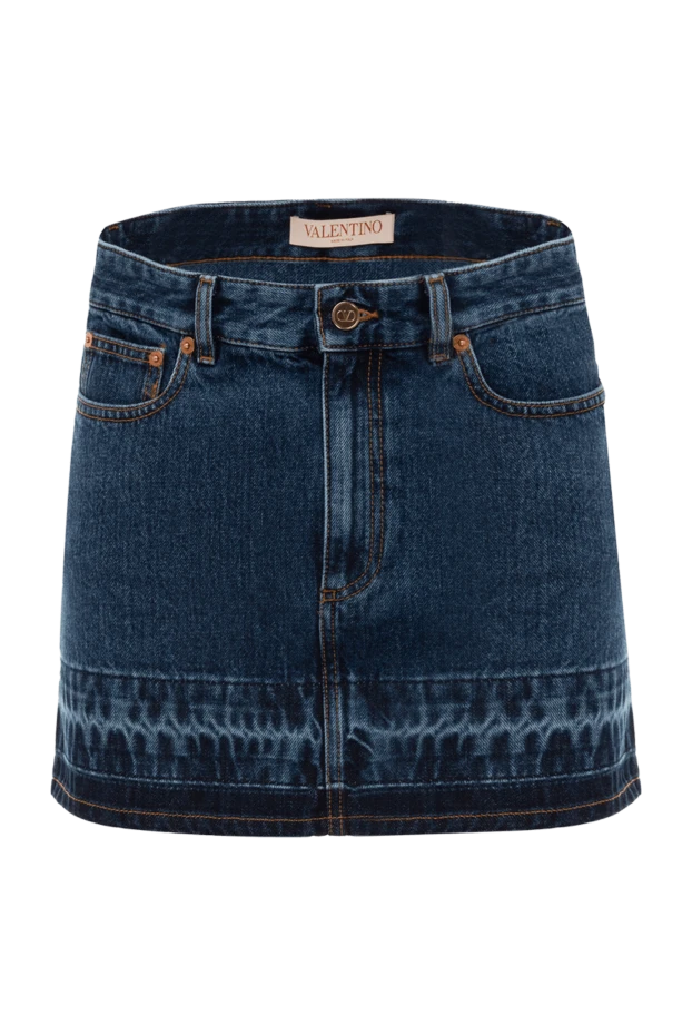Valentino женские юбка джинсовая из хлопка женская синяя купить с ценами и фото 176991 - фото 1